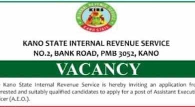 Kano State Internal Revenue Job Vacancy