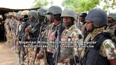 Nigerian Army Reschedule 86 Regular Recruit Intake 2023 Screening Exercise